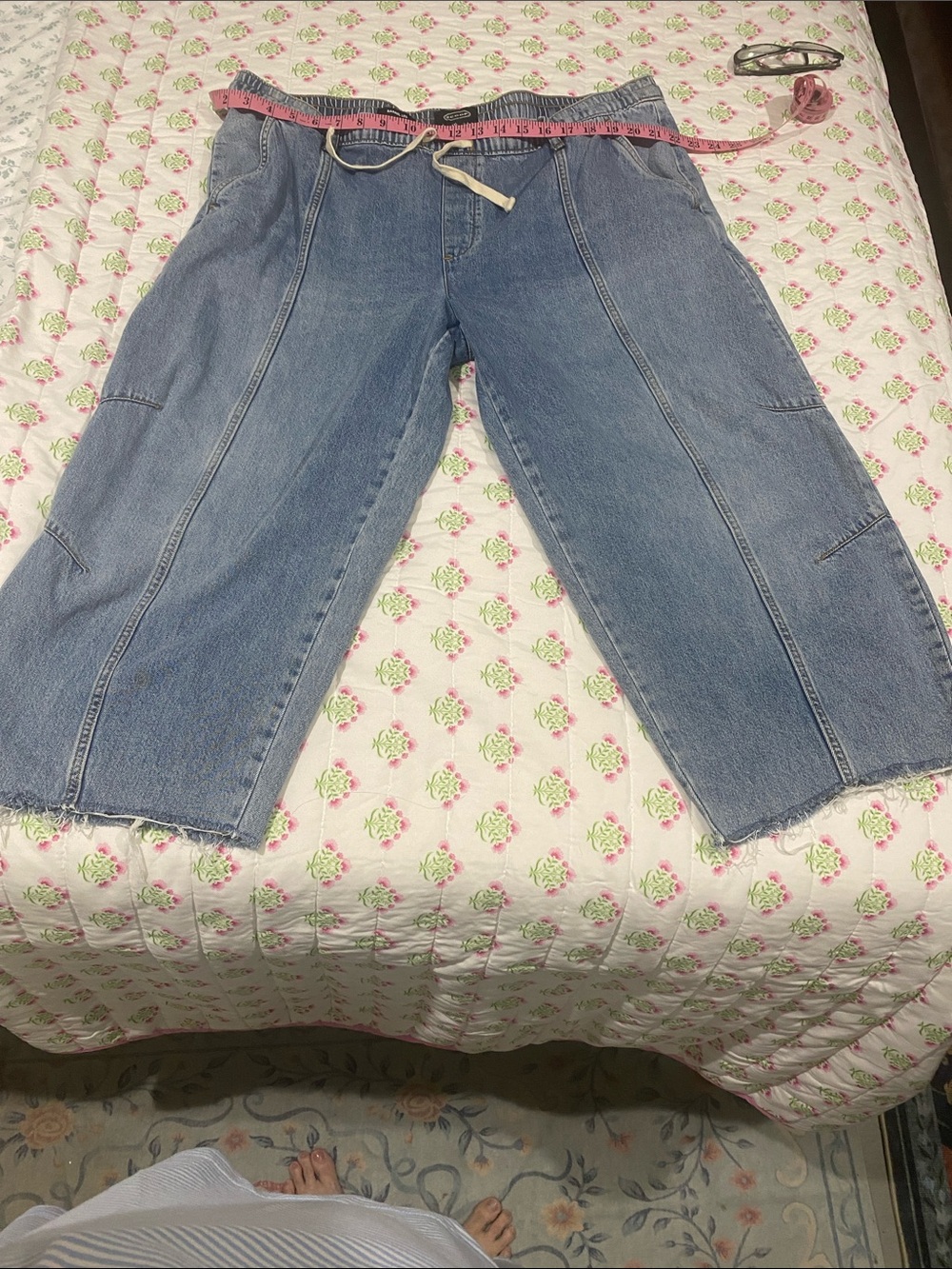 SCOOP Relaxed Boyfriend Jeans in Light Blue with Raw Hem XXL 20